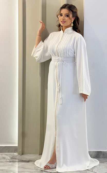 Eleganter Liam Weißer Kaftan für stilvolle Auftritte