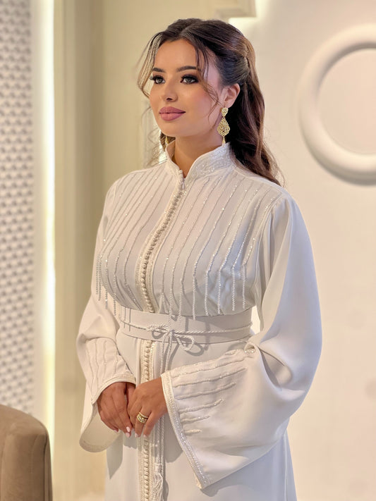Eleganter Liam Weißer Kaftan für stilvolle Auftritte